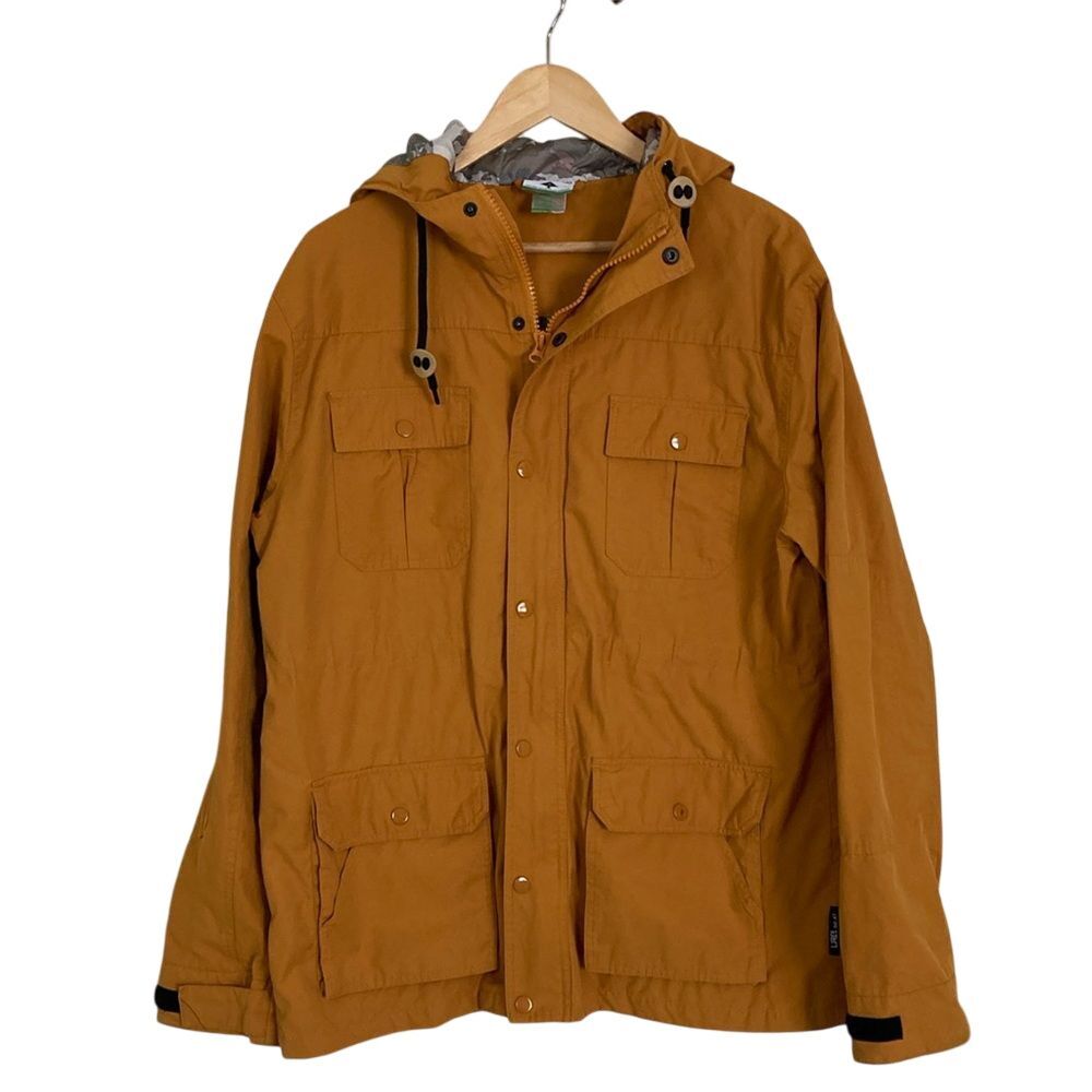 LRG Lifted Research Group Mens Hooded Nylon Blend Utility‎ Jacket XL Yellow